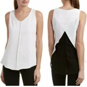 🤍CAbi White Black Layered Domino Tank-top🖤